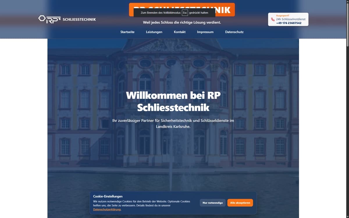 RP Schliesstechnik – Digitaler Auftritt für einen 24/7-Schlüsseldienst aus Bruchsal